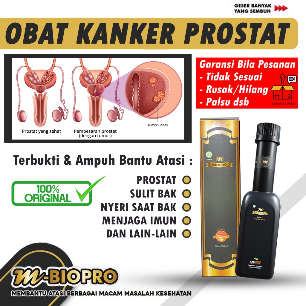 M biopro 100% original obat kanker prostat paling ampuh tanpa operasi herbal bpom