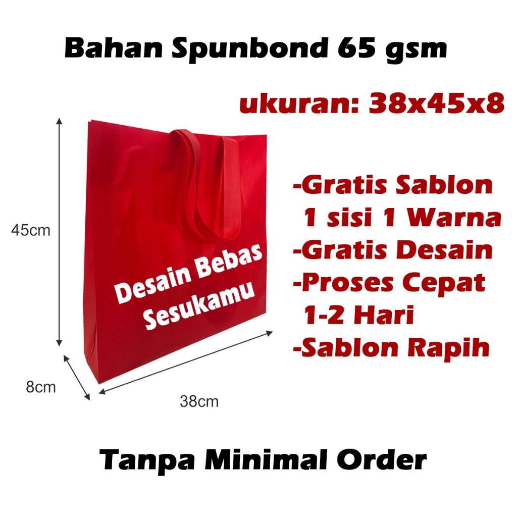 

Tas Spunbond 38x45x8 Sablon custom