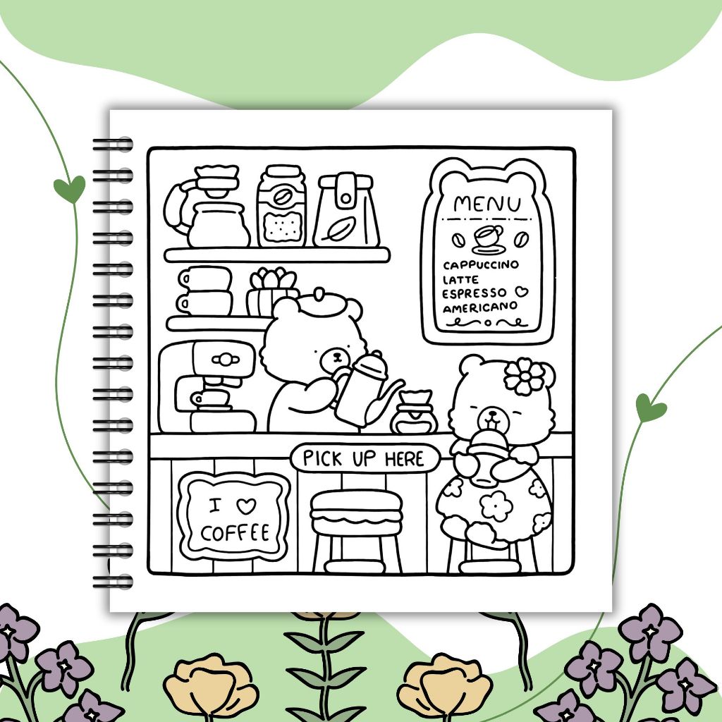 

HJK Little Corner Coco Wyo Coloring Book Cute And Comfy Buku Mewarnai Anak dan Dewasa Tebal 200gsm