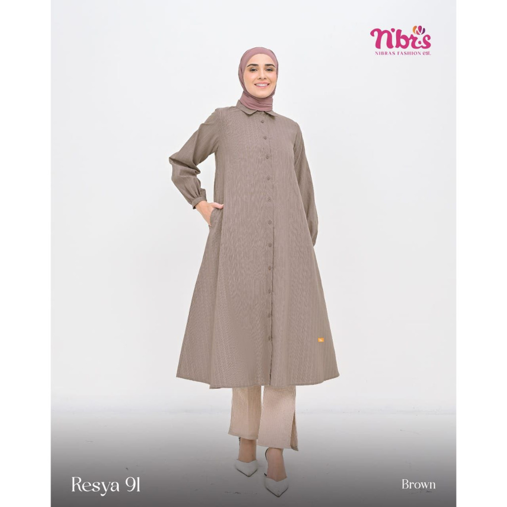 ATASAN TUNIK NIBRAS RESYA 91 / BAJU NIBRAS ORI BRANDED BUSUI / BAJU KULIAH WANITA MUSLIMAH / BAJU KE