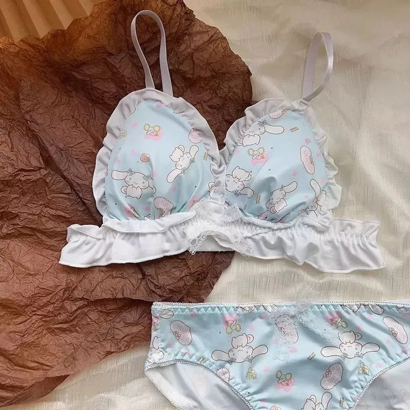 Jasmine 005 Bra / Bh Set Cinnamoroll Kuromi Premium, Nyaman ,Non Kawat Lingerier Bra dan Celana Dala