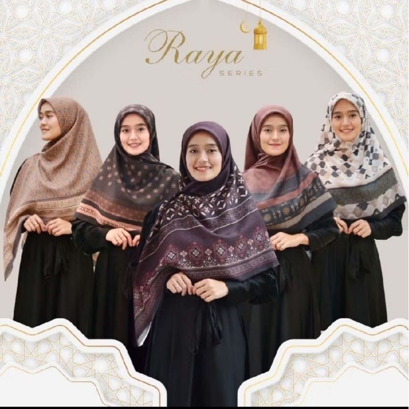 Hijab/Jilbab/Kerudung Syar'i Jumbo Segi Empat 140x140 Motif Raya Series