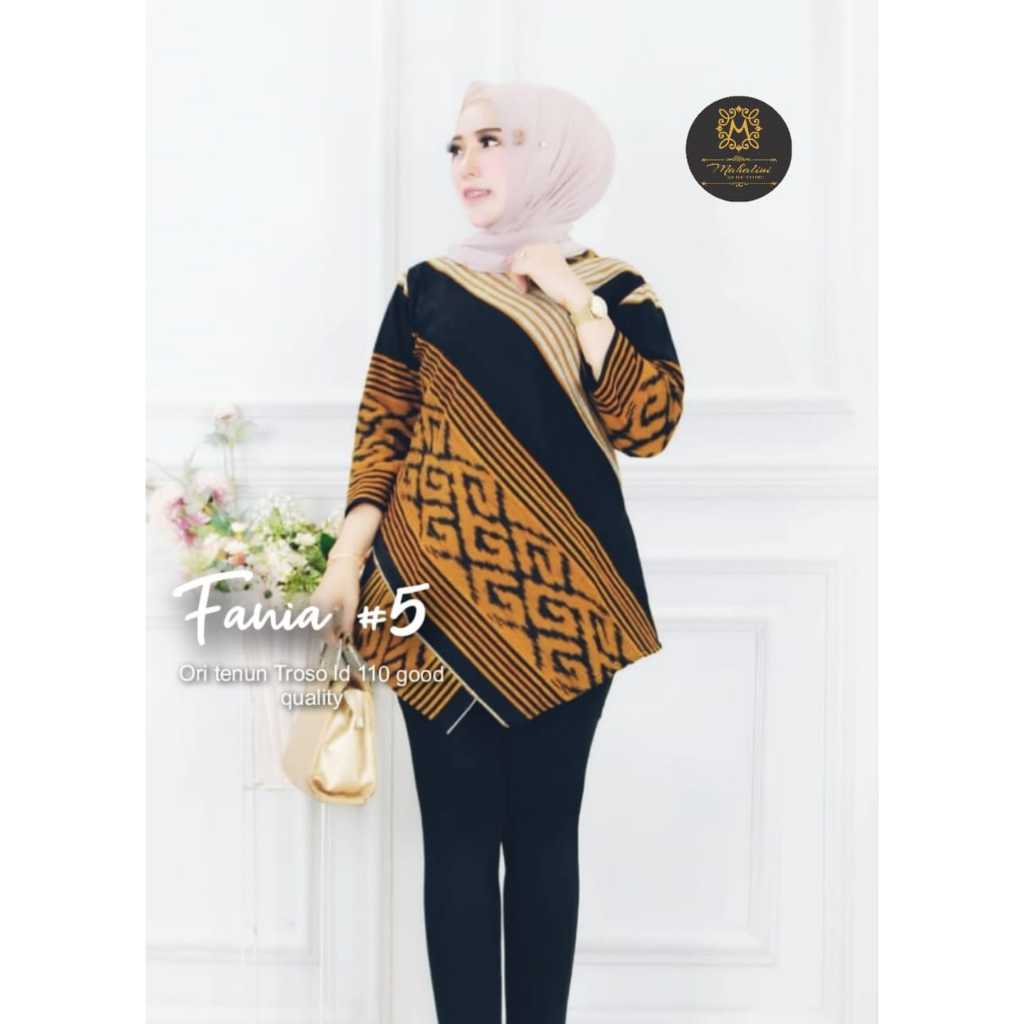 Baju Atasan Blus Kerja Batik Etnic Tenun Troso