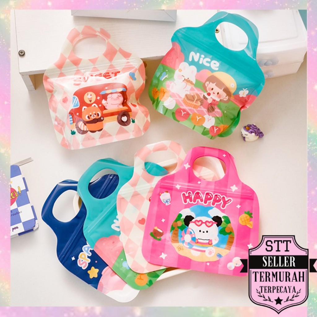 

STT Plastik Ziplock Mini Tas Jinjing Plastic Bag Zipper Karakter Hewan Goodie Bag Permen Biskuit Anti Air Hampers Lucu Motif Kartun Berwarna Full Color Tas Hampers Snack Ulang Tahun Anak Bungkusan Plastik Cookies Lucu Pesta Perayaan