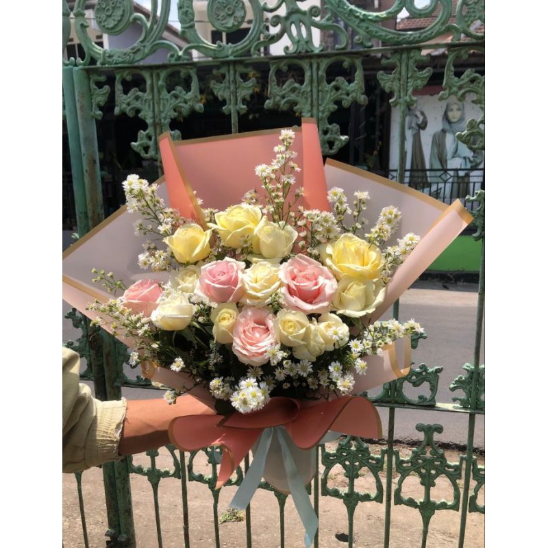 buket bunga asli segar