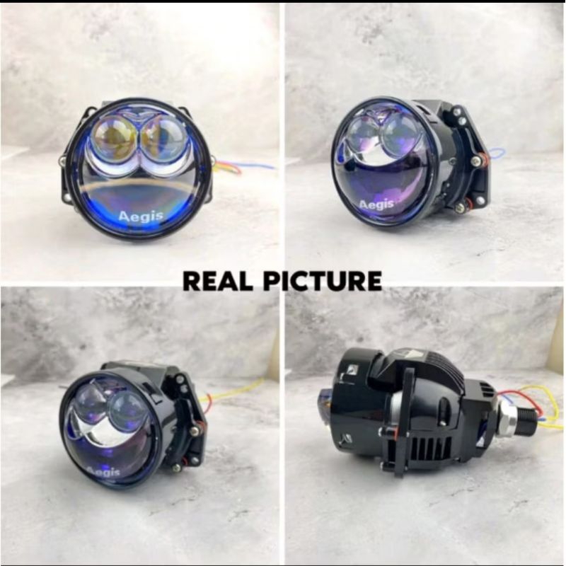 AEGIS BY CAVIA-PREMIUM LAMPU LED BILED PROJECTOR MOBIL PROJIE DOUBLE LASER 3 Inch 100/150W SUPER TER