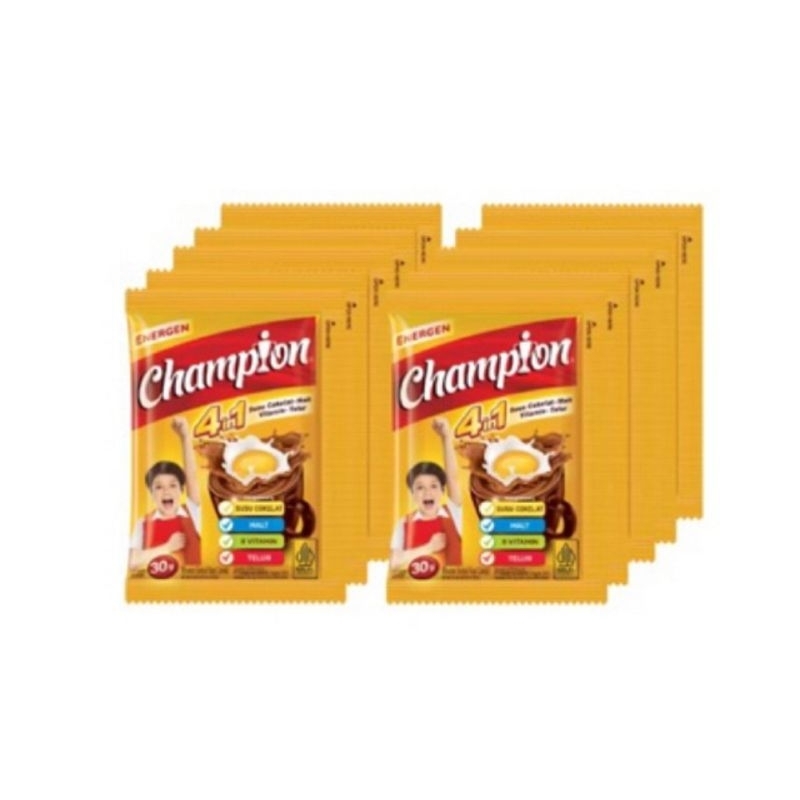 

Energen Champion 4 in 1Coklat 1 Renteng Isi 10 Free 1sendok Cantik
