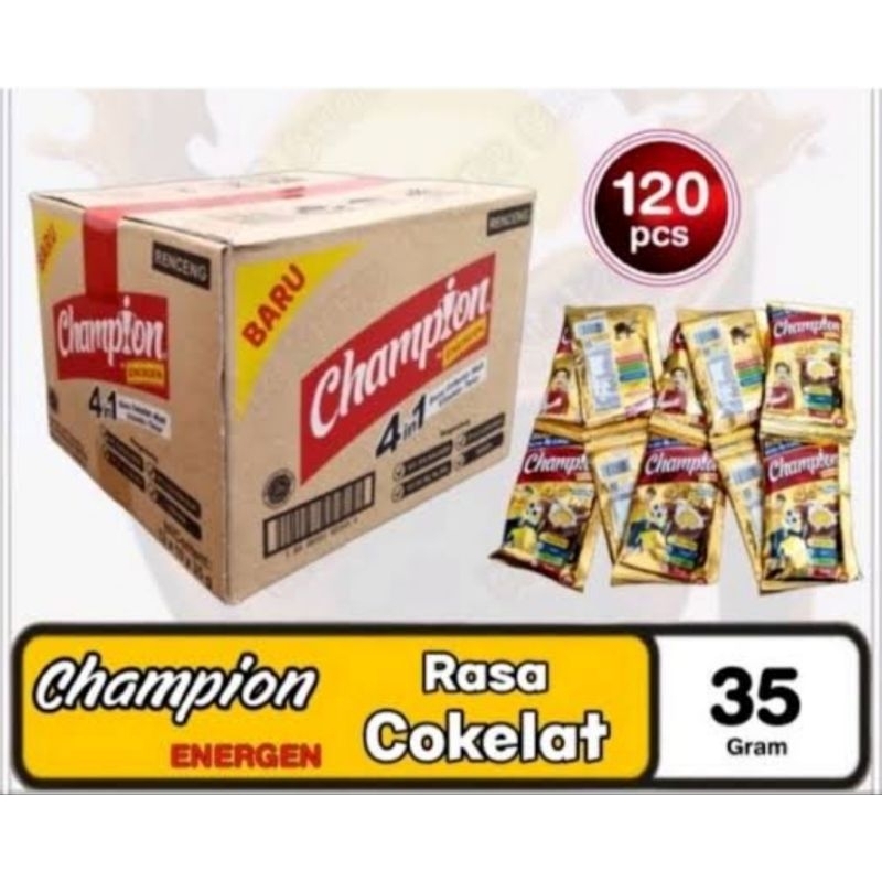 

Energen Champion 4 in 1 Rasa Coklat 1dos / 1karton (TERMURAH)