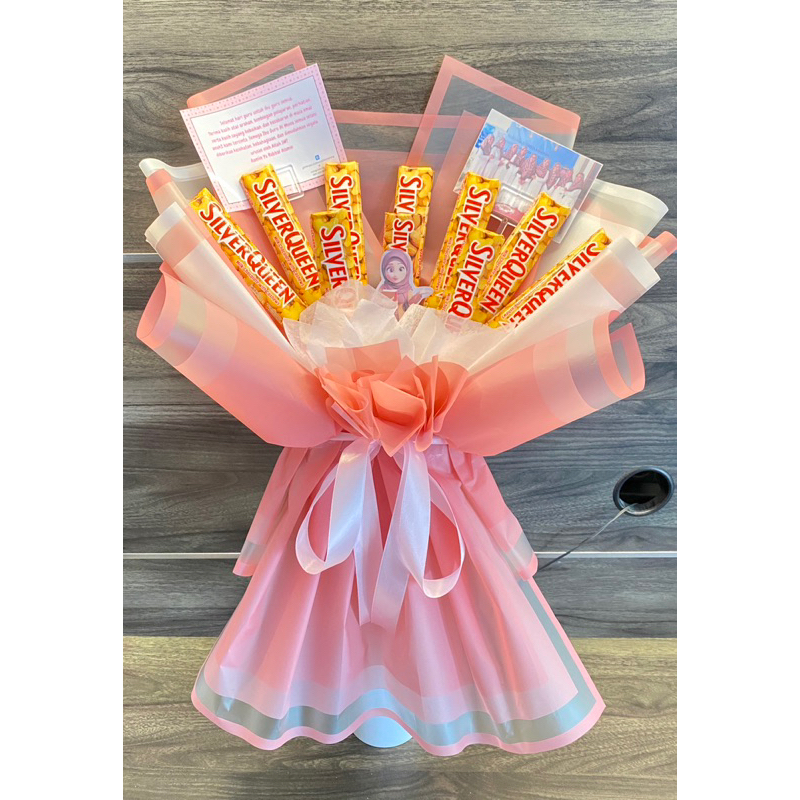 

Ready instan buket coklat silverqu Bouquet wisuda hari guru ulang tahun aniversary kado