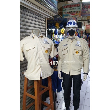 Pro Hemat Setelan Pdl Pdh Satpam Pdl Krem Hitam Safari Driver Baju Cream hitam Pdl Hitam Krem Satpam