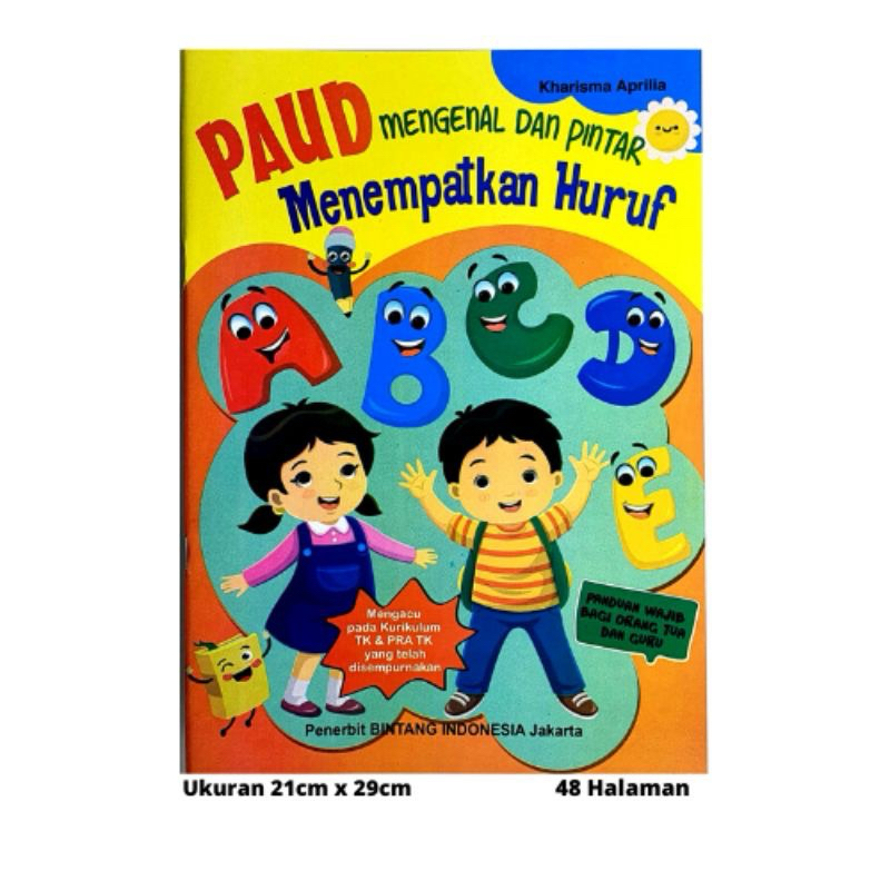 Buku PAUD mengenal dan pintar menempatkan huruf ABCD untuk anak