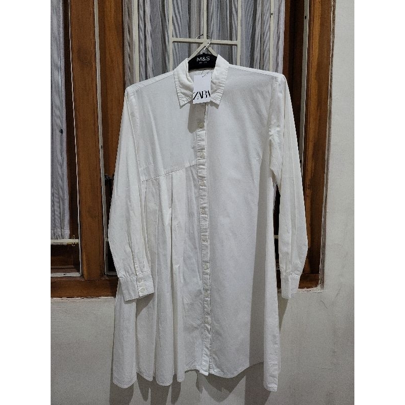 TUNIK ZARA WARNA PUTIH LD 100CM