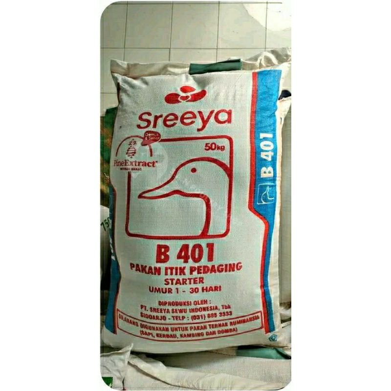 B 401 SREEYA Pakan Itik Pedaging/Unggas Starter Pedaging 1 kg