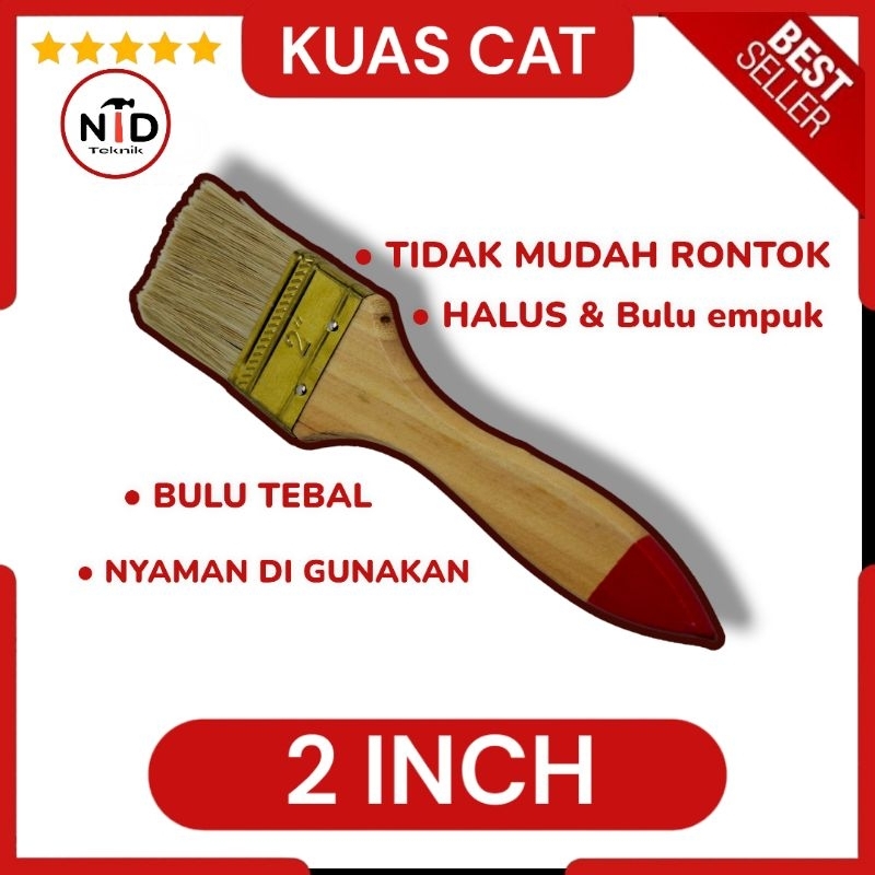 Kuas GAGANG KAYU 2" GRT / KUAS CAT TEMBOK / PAINT BRUSH 2 INCH / kuas Cat murah