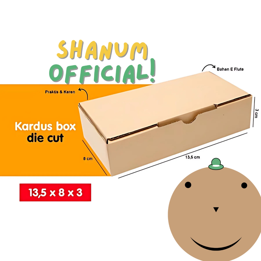 

Kardus - Die Cut 13,5x8x3 | Karton Corrugated | Box Kotak Packing Souvenir | Dus Kotak Kado Hampers Polos