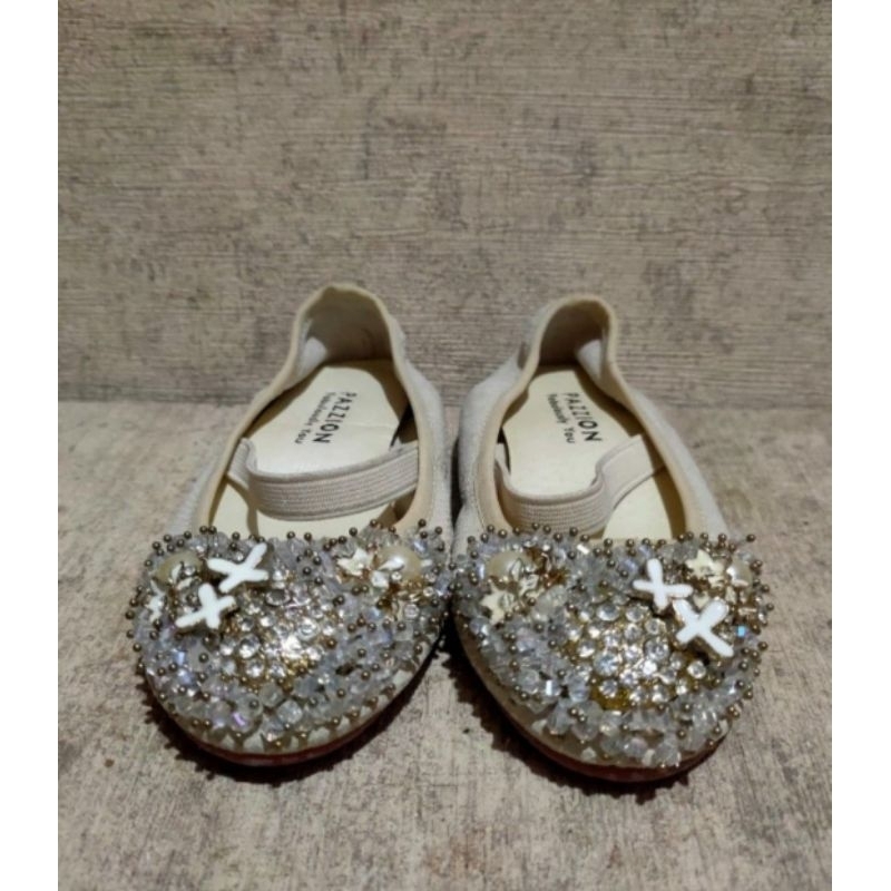 sepatu flat pazzion ballet crystal kids