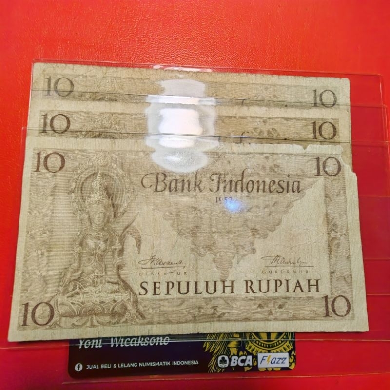 10 rupiah budaya tahun 1952 asli sesuai foto