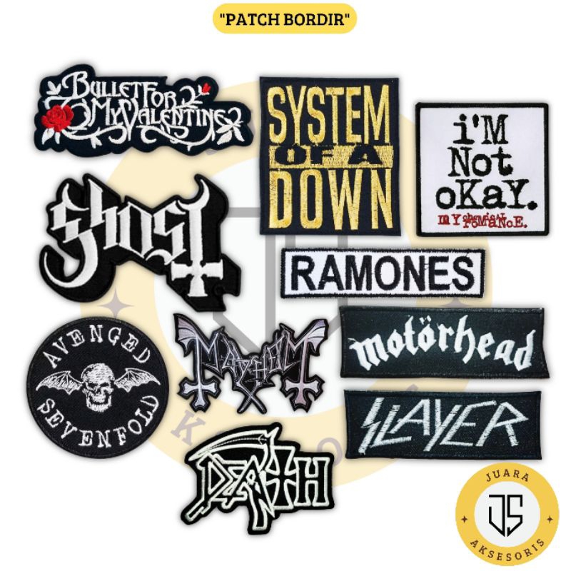 Patch Emblem Musik Bordir Patch Band Keren Iron Patch Bordir Aksesoris Emblem Logo Bordir