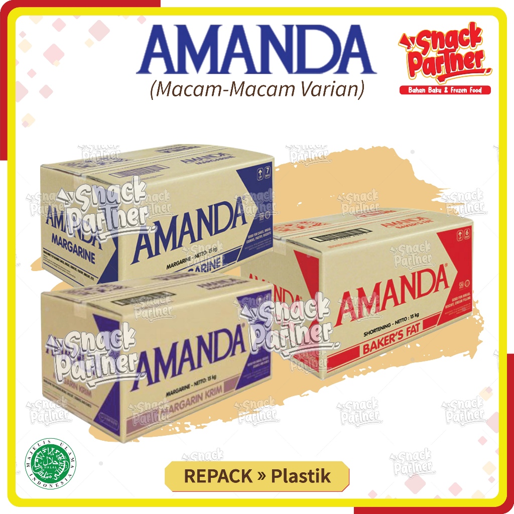 

AMANDA | MARGARIN KRIM / CREAM / BF BAKER'S FAT Repack Kiloan 250 500 GR / 1 KG - Margarine Butter Mentega Kuning Putih Shortening