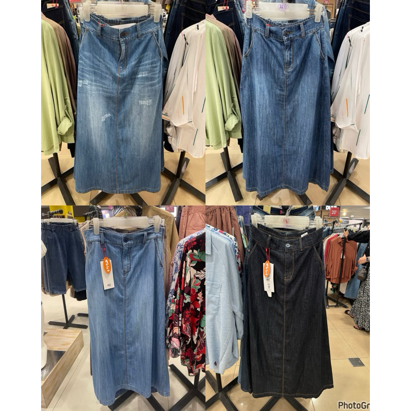 AKO - Rok Skirt Jeans Denim wanita (S-34)