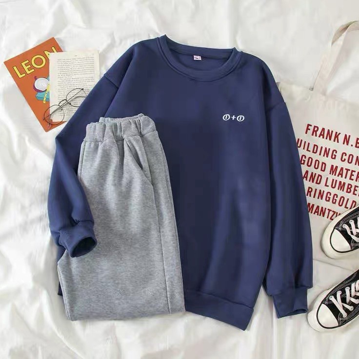 Murah Luar Biasa  Alexa hoodie set olahraga wanita korean style