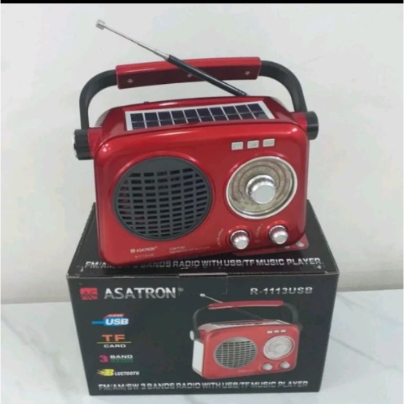 Radio Asatron Portable Speaker Asatron R-1113 Radio FM AM SW 3 Band Bluetooth USB SD & Senter Origin