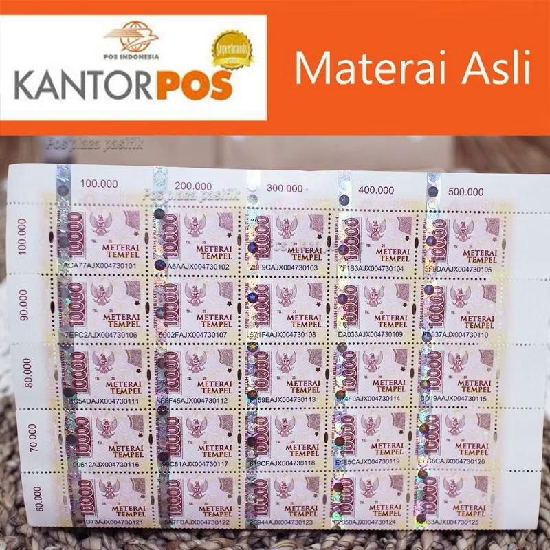 

MATERAI 10000 ASLI 1 PCS ORIGINAL POS INDONESIA