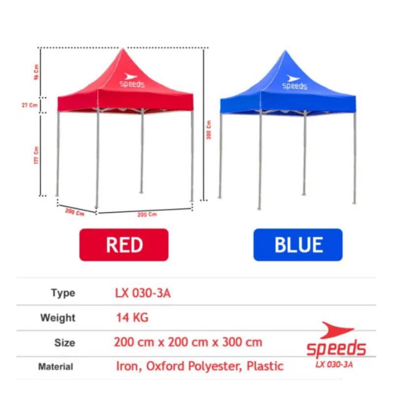 SPEEDS Tenda Lipat (2X2) (3X3) (3X4.5)