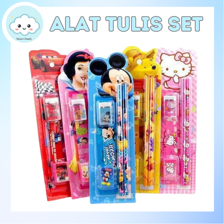 

Alat Tulis Set Mini Stationary Set Sekolah 5 in 1 Pensil Set Karakter 5in1 Kartun Lucu Murah Lengkap