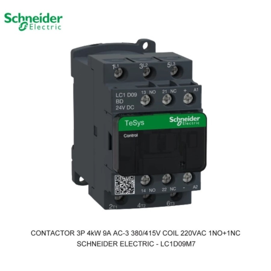 kontaktor 3Phase 9A 220 volt LC1d09M7.contactor Original