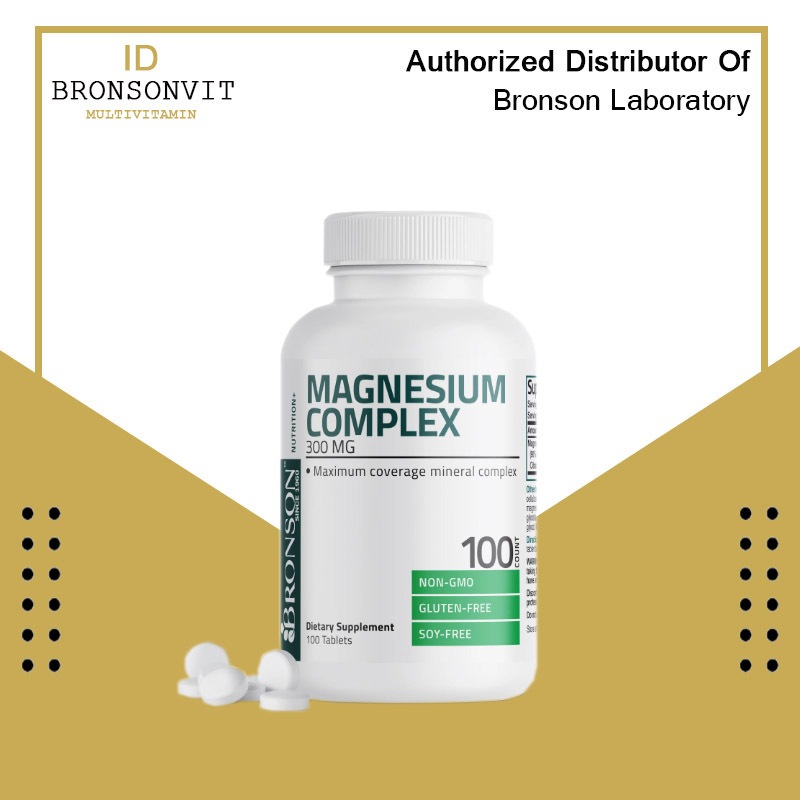 Bronson Magnesium Complex 300 Mg Oxide Citrate Carbonate Original USA - 100 Tablets