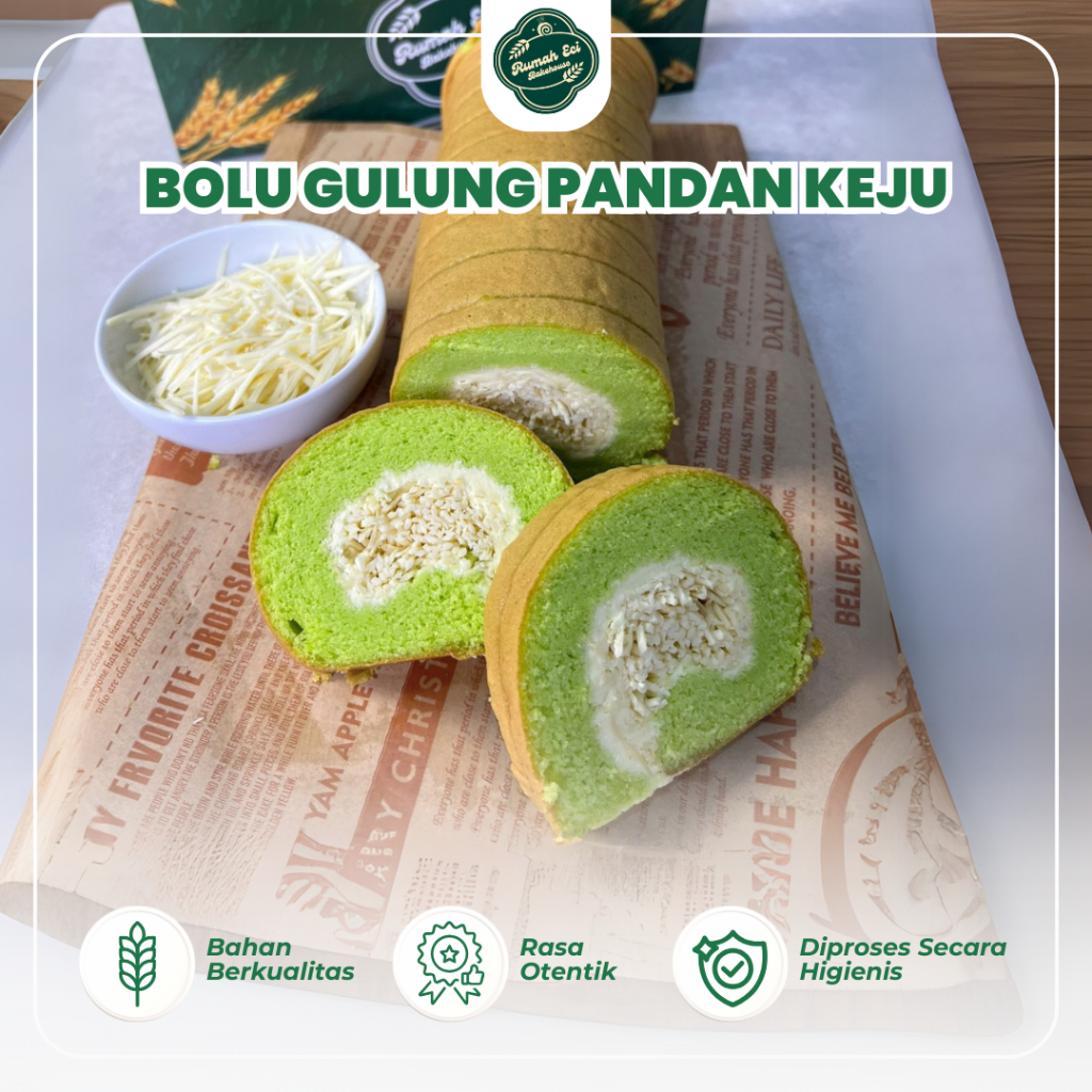 

Bolu Gulung Pandan Keju Homemade Bakery Rumah Eci Bakehouse