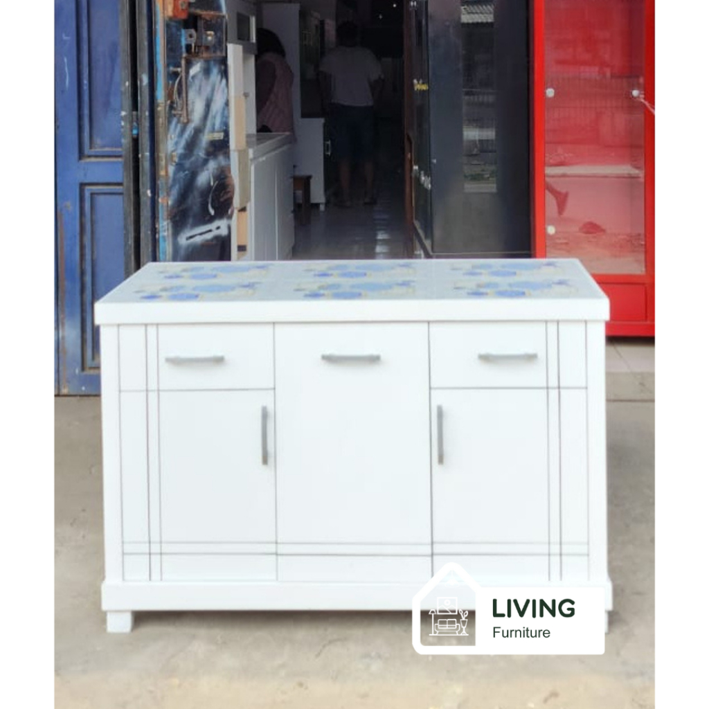 Meja Kompor / Rak Piring / Kitchen Set 3 Pintu / Dapur / Rak kompor bawah kayu 3 pintu Minimalis