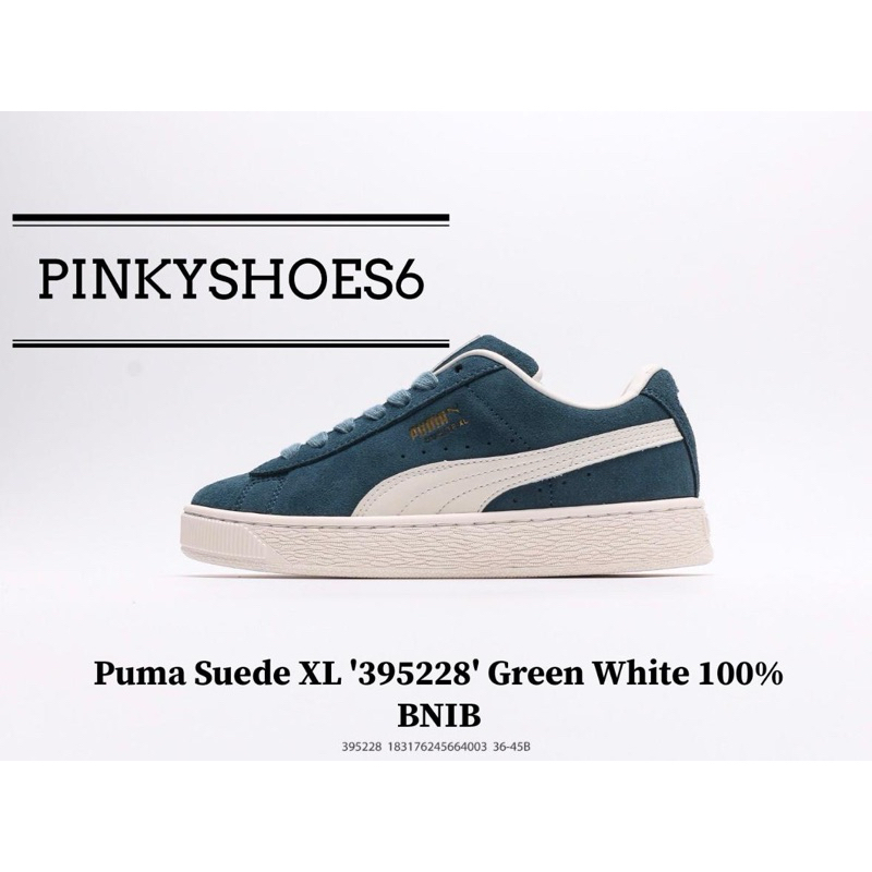 Sepatu Puma Suede XL '395228' Green White 100% BNIB