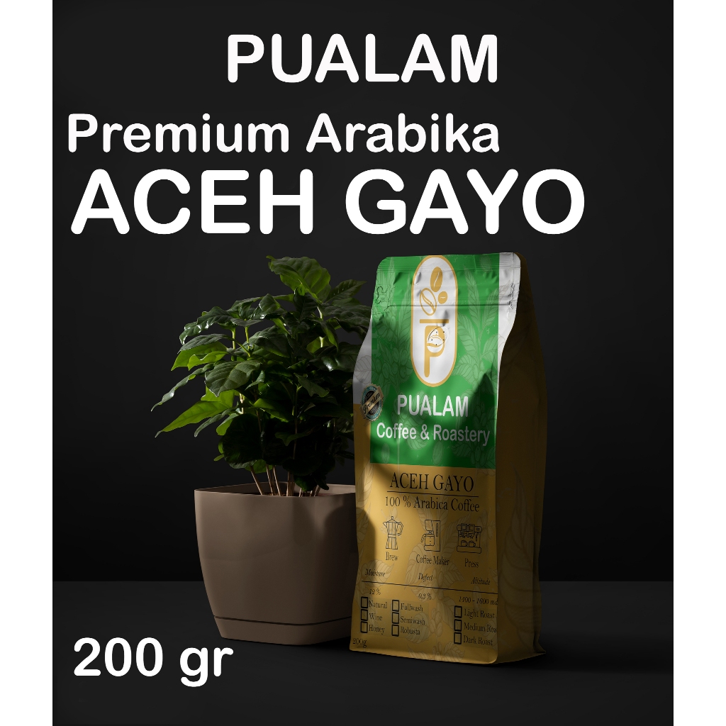 

PUALAM Premium Kopi Arabika Aceh Gayo 200 gram - Bubuk / Biji