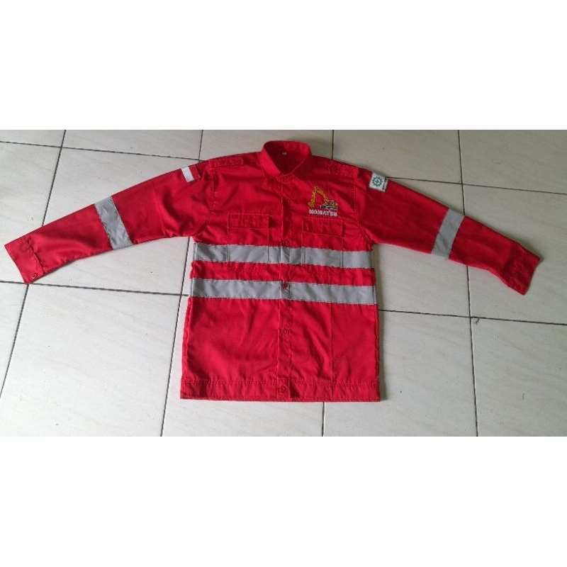(BISA COD) SERAGAM KERJA PRIA SAFETY K3 LENGAN PANJANG/ BAJU KERJA OPERATOR DRIVER PEKERJA PROYEK/ W