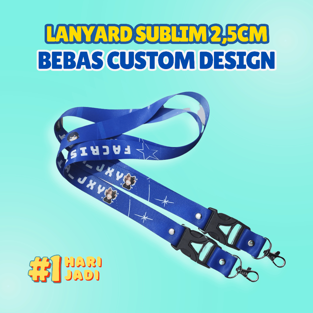 Lanyard Custom Ukuran 2,5cm | Lanyard Design Custom | Lanyard Custom | Gantungan Lanyard