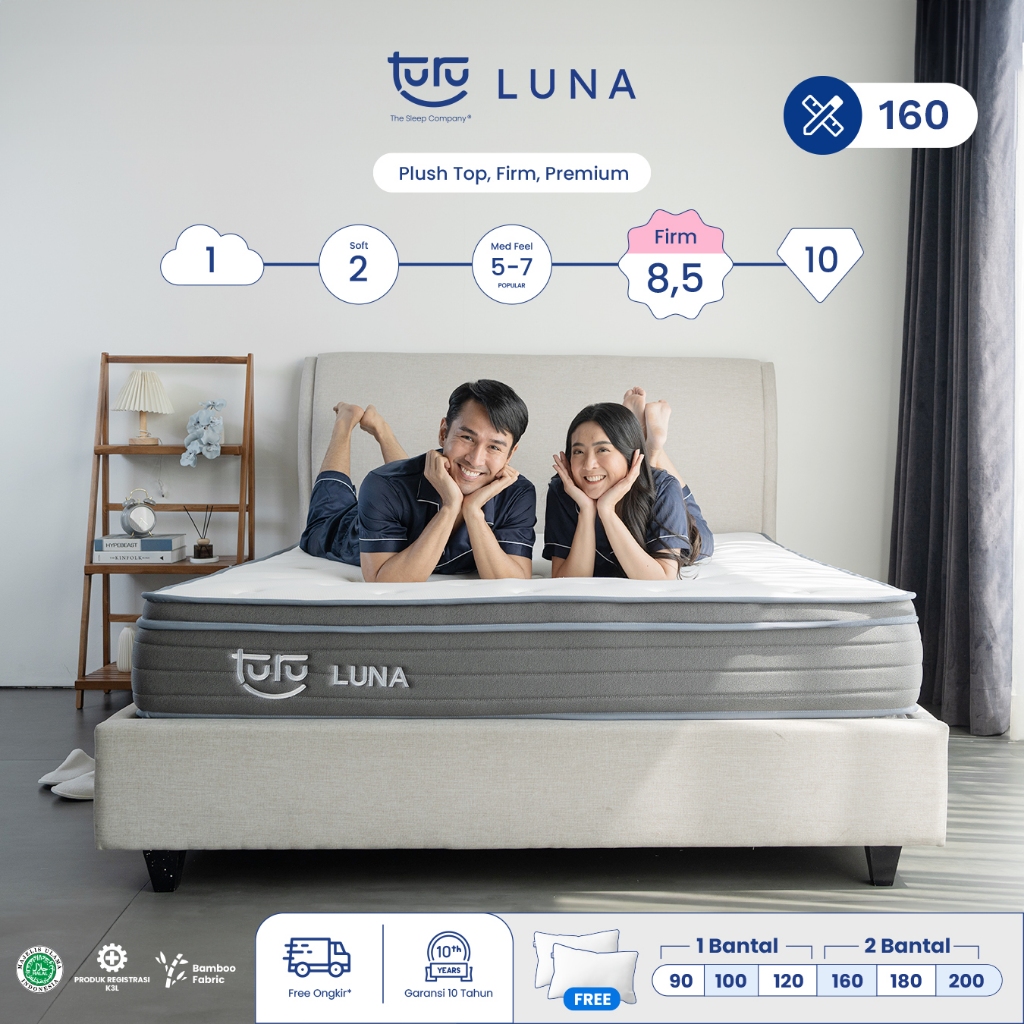 Kasur Busa Premium TURU LUNA Plush Top Natural Latex ukuran 160x200