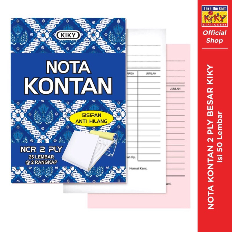 

1 Pak 10 Pcs!! NOTA KONTAN KIKY 2 PLY BESAR 21 x 16 CM
