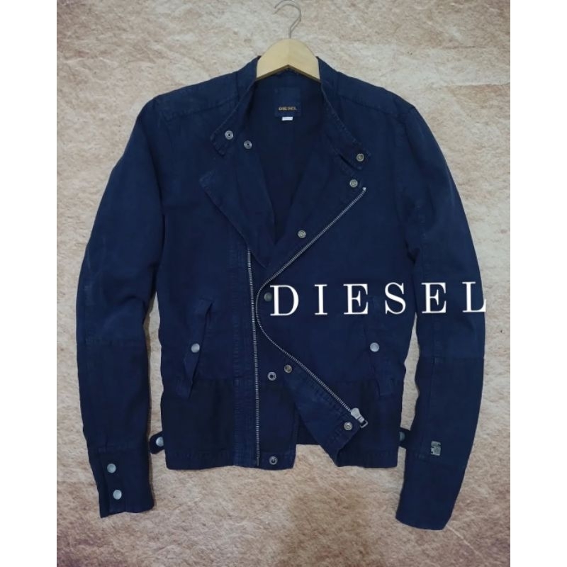 jaket rider DIESEL bahan kanvas tebal model ramones bekas/second/preloved