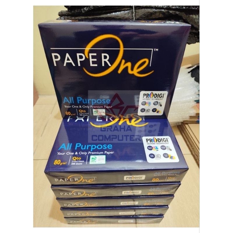 

PaperOne Kertas HVS,Fotocopy Quarto/Q4 80gr All Purpose 1 Rim (500 lembar)