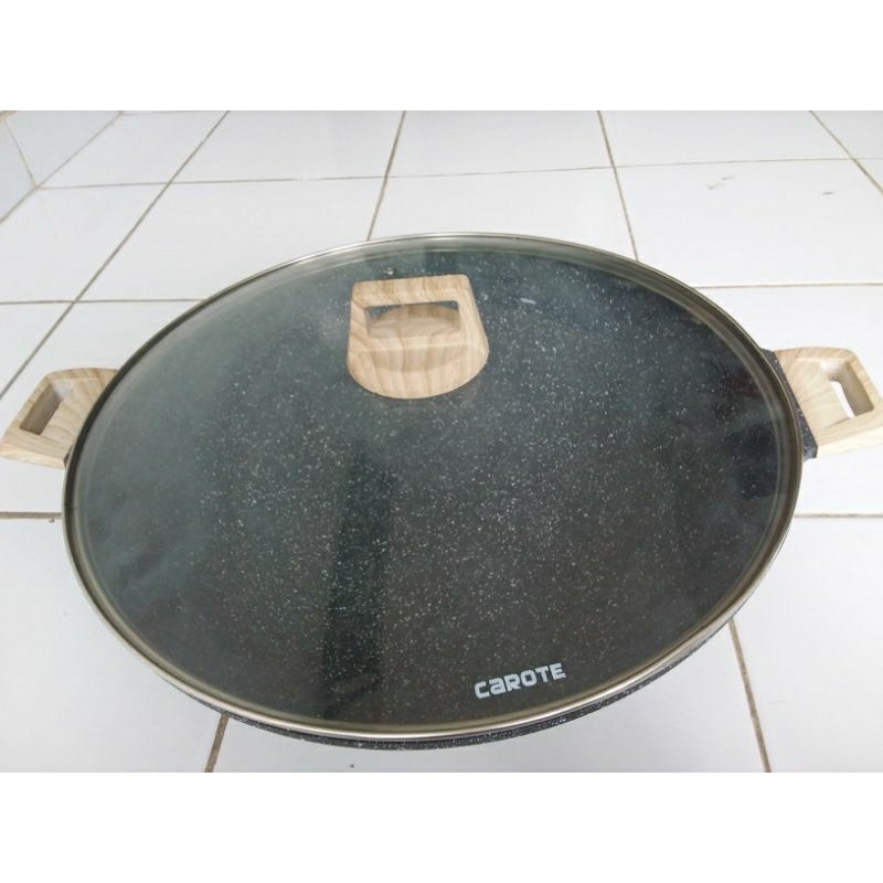 CAROTE Wok Kuali 2 Pegangan 40 cm with Lid ( NEW ) + bonus