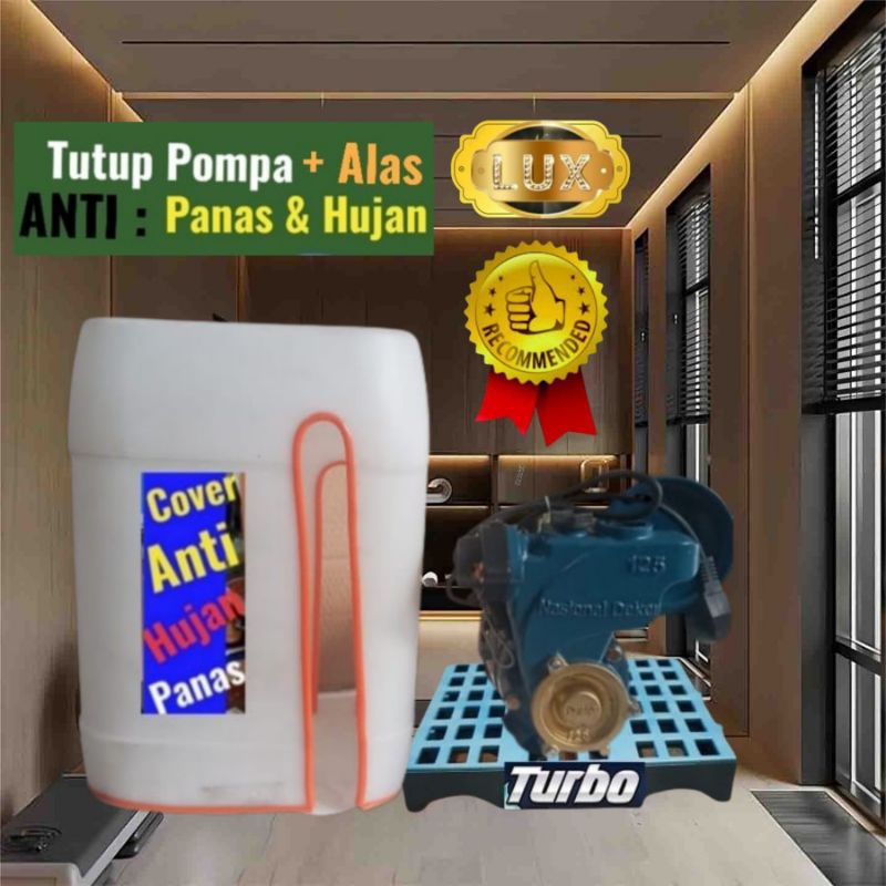 1 Set Cover + Alas Turbo mesin pompa air 125 200 watt panasonic ga 200 jak sumur dangkal 9 meter pen