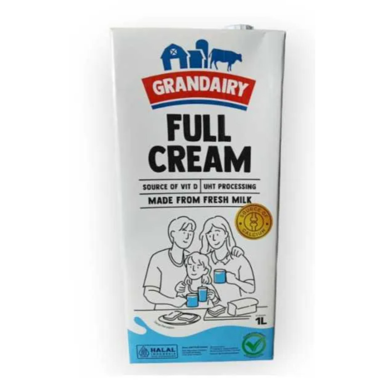 

GRANDAIRY FULL CREAM 1 L GRAND DAIRY SUSU UHT