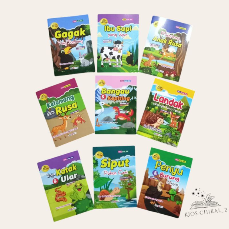 PAKET ISI 9 BUKU CERITA ANAK DAN DONGENG BANGAU KEPITING PENYU BURUNG BANGKAI LANDAK INGIN PUNYA TEM
