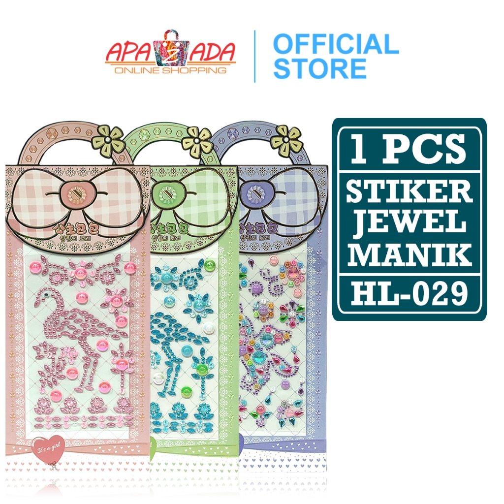 

Apazada - Stiker Manik Jewel Diamond 3D [1 lembar] / Sticker Crystal Dekor Timbul DIY HL-029