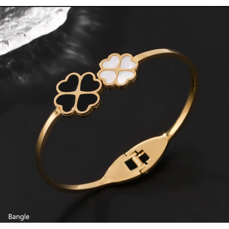 KEIKOONLINESHOP - GELANG BANGLE DOUBLE ROSE  TITANIUM ASLI