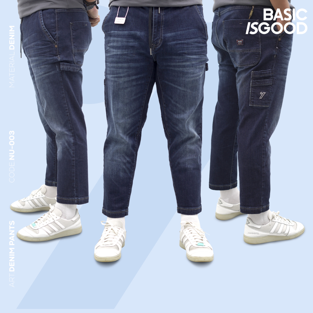 LEAFY SIRWAL / NU 003 / Celana Sirwal Pria Dewasa Bahan Denim / Celana Angkle Dewasa / bawahan pria 