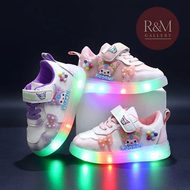 Sepatu Anak Kuormi LED Sepatu Anak Perempuan Ukuran 21-30 Usia 1-5 Tahun
