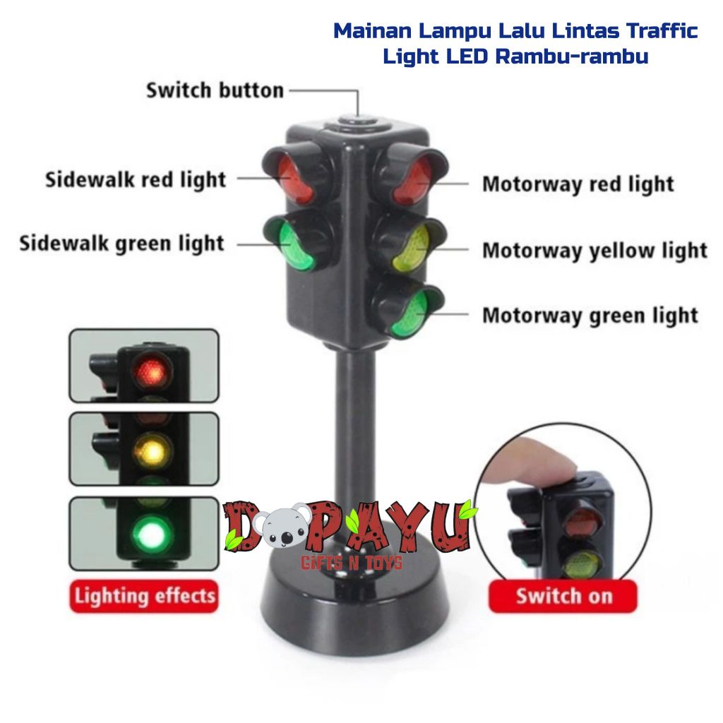 Mainan Lampu Lalu Lintas Traffic Light LED LAMPU LALIN